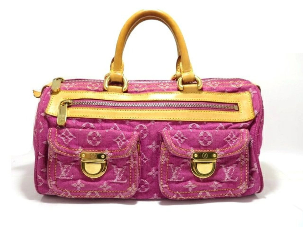 LOUIS VUITTON Neo Speedy Monogram Denim handbag Fuschia Pink